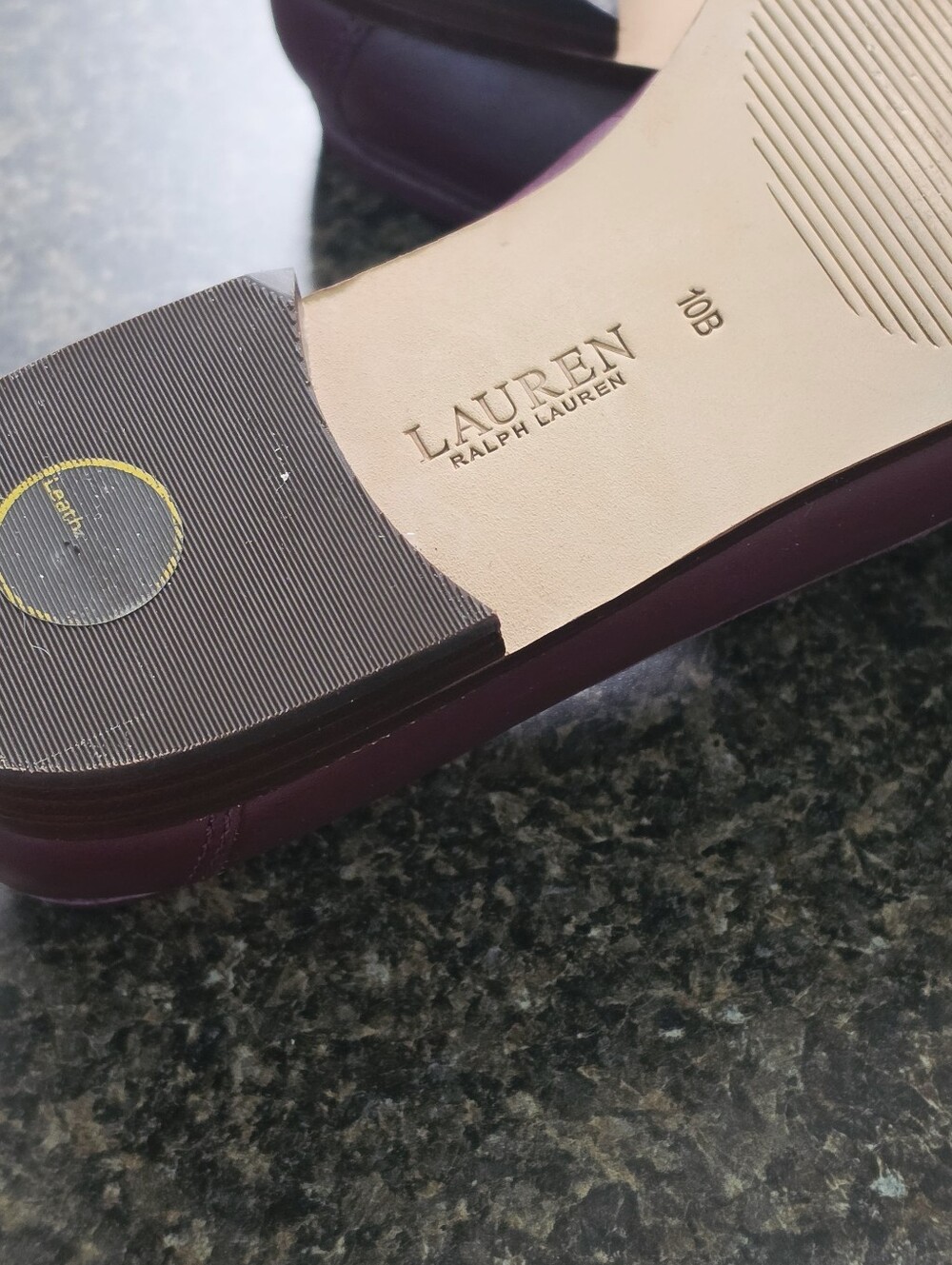 Lauren Ralph  Woomen Wynnie Nappa Leather Penny Loafers - Burgundy - Size 10 - Picture 8 of 8